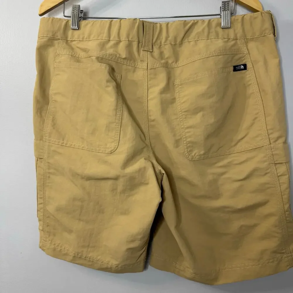 The North Face Mens Cargo Nylon Shorts Outdoor Hiking Belted Men's 36 Tan